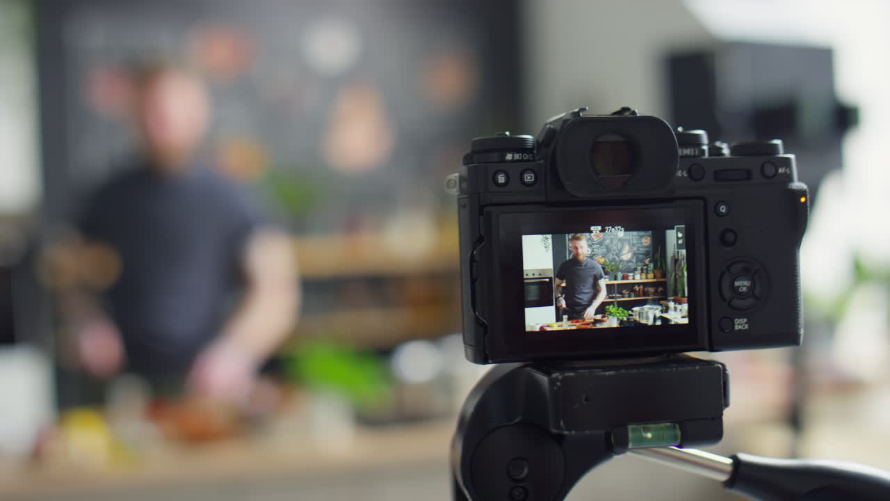 Professional Camera Filming Food Blogger