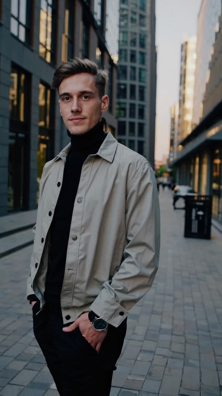 도시 환경에서 스타일리시한 남자
