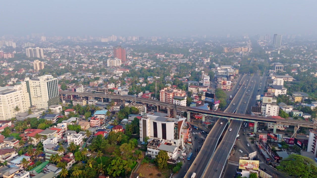 Ernakulam City scape Areal shorts Kochi vyttila Drone shots, Kerala city Area residential budlings areal shots