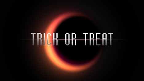 trick or treat on red moon in dark space