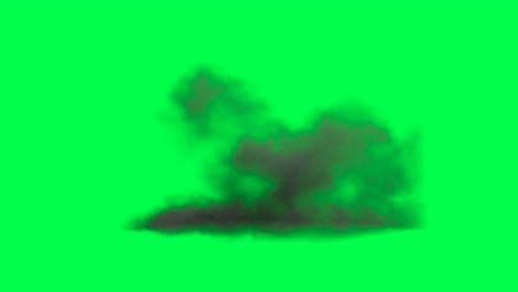 dark smoke cloud on green screen