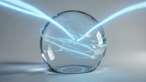 glass sphere with electrical arcs