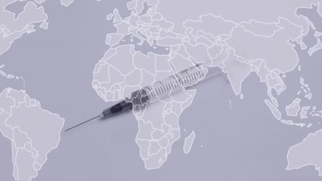 animation of world map and syringe