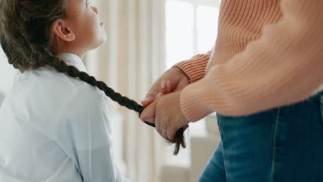 hair, home and mother help child for school