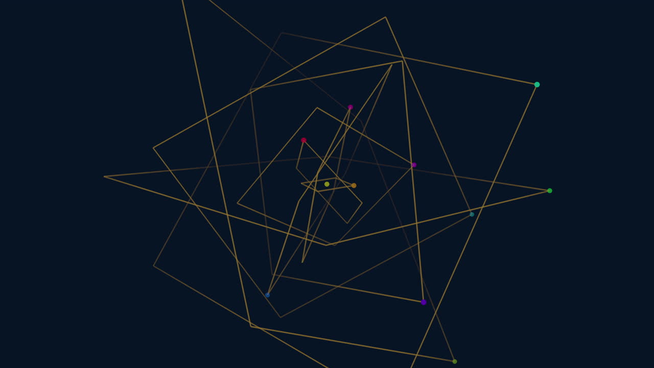 patrón de triángulos futuristas con puntos de neón en una galaxia oscura