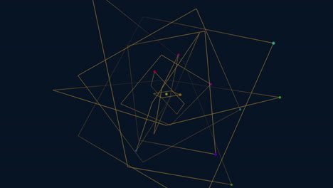 futuristic triangles pattern with neon dots in dark galaxy