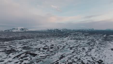 frozen rivers and breathtaking scenery from above in iceland - aerial