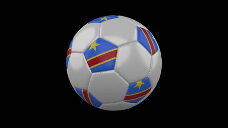 soccer ball with flag democratic republic of congo loop 4k with alpha