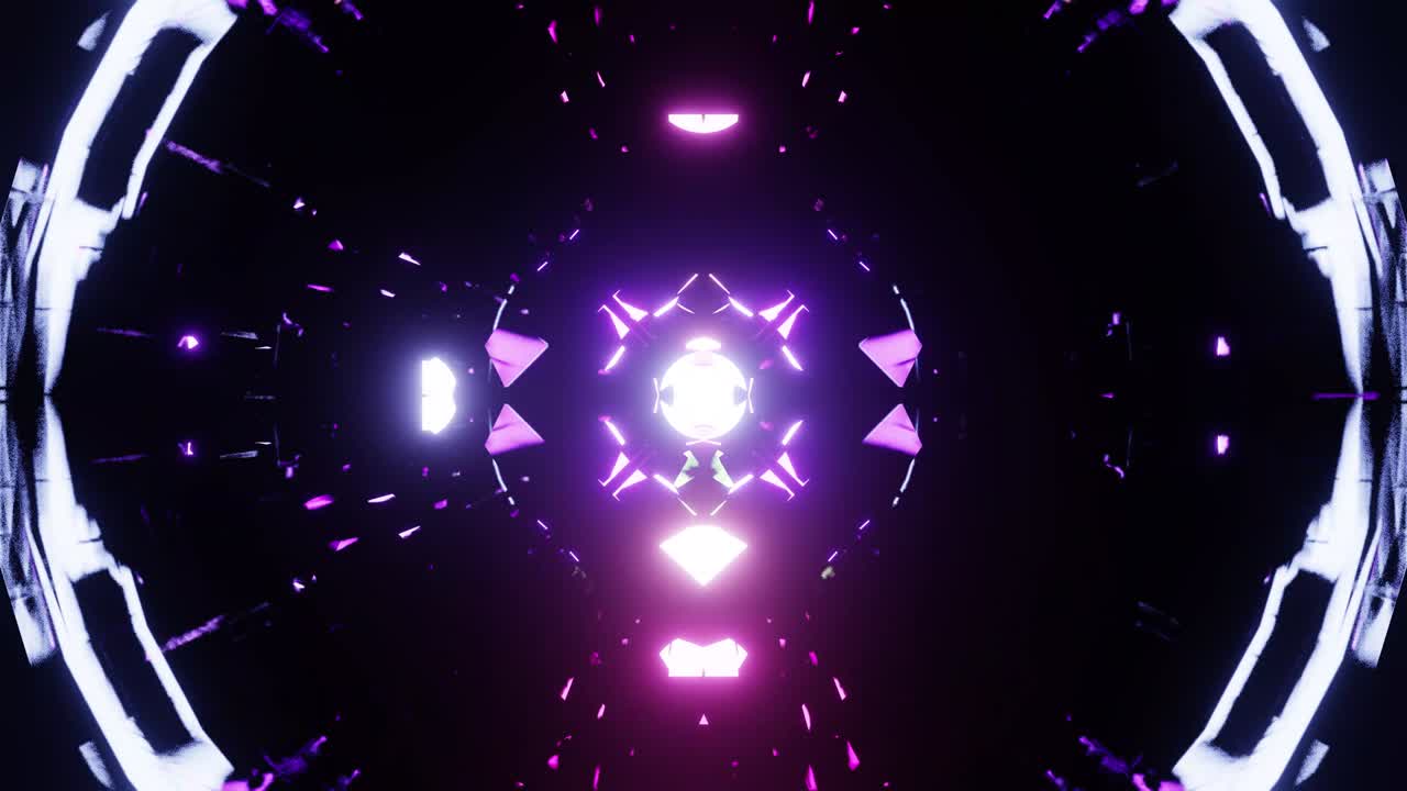 Loop VJ dello spettacolo musicale con equalizzatore blu e viola a specchio di cristallo