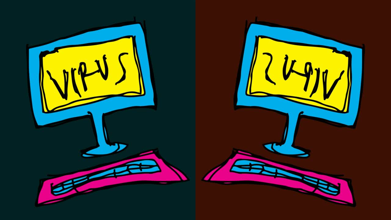 kinder zeichnen pop-art nahtlose hintergrund mit thema computervirus