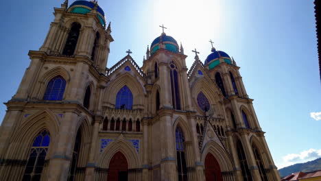majestic gothic church architecture with ornate details and stained glass windows