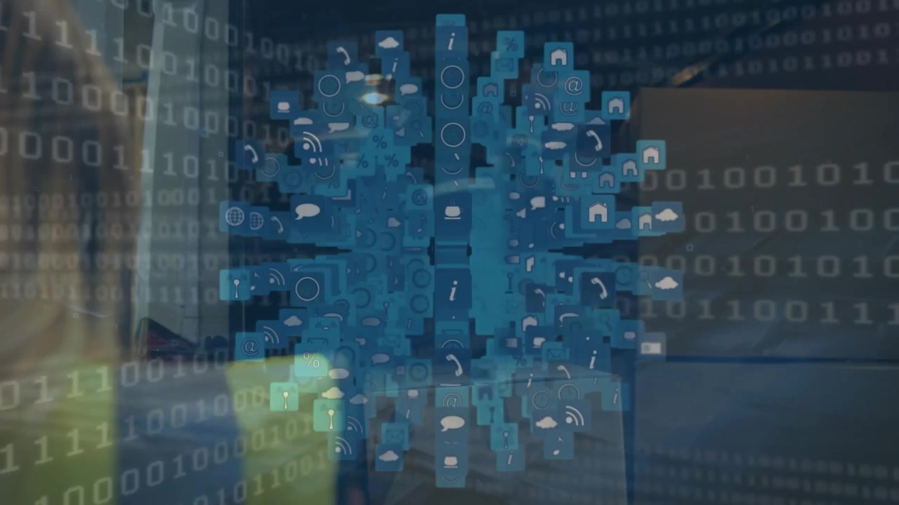 Warehouse Worker Interacting with Digital Data Visualization