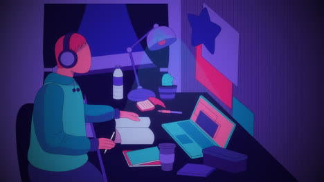 gráfico de movimiento de ilustraciones de lo-fi dibujadas a mano