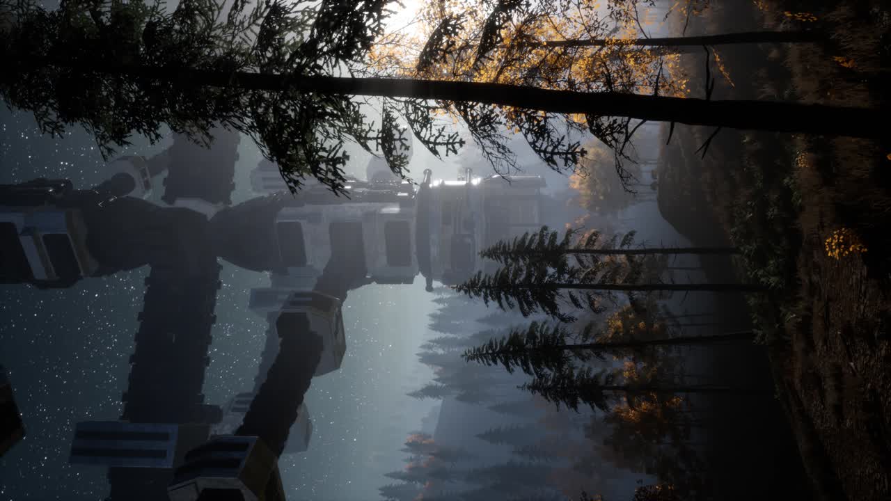 숲 위를 날아다니는 ufo