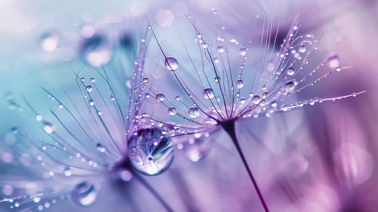 gotas de rocío en un diente de león