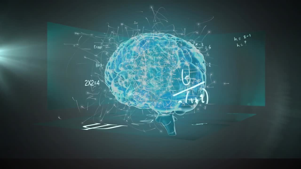 Premium stock video - Mathematical equations floating over spinning ...