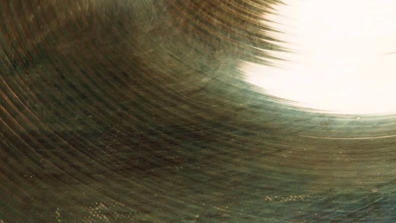 Close-up of a Metal Bowl's Interior