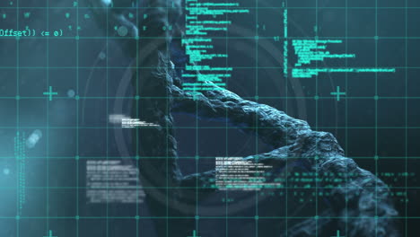 animation of dna strand spinning and medical data processing