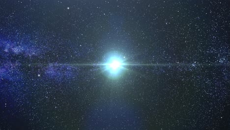 luz brillante con fondo de vía láctea