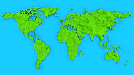 world map made of cubes - loop