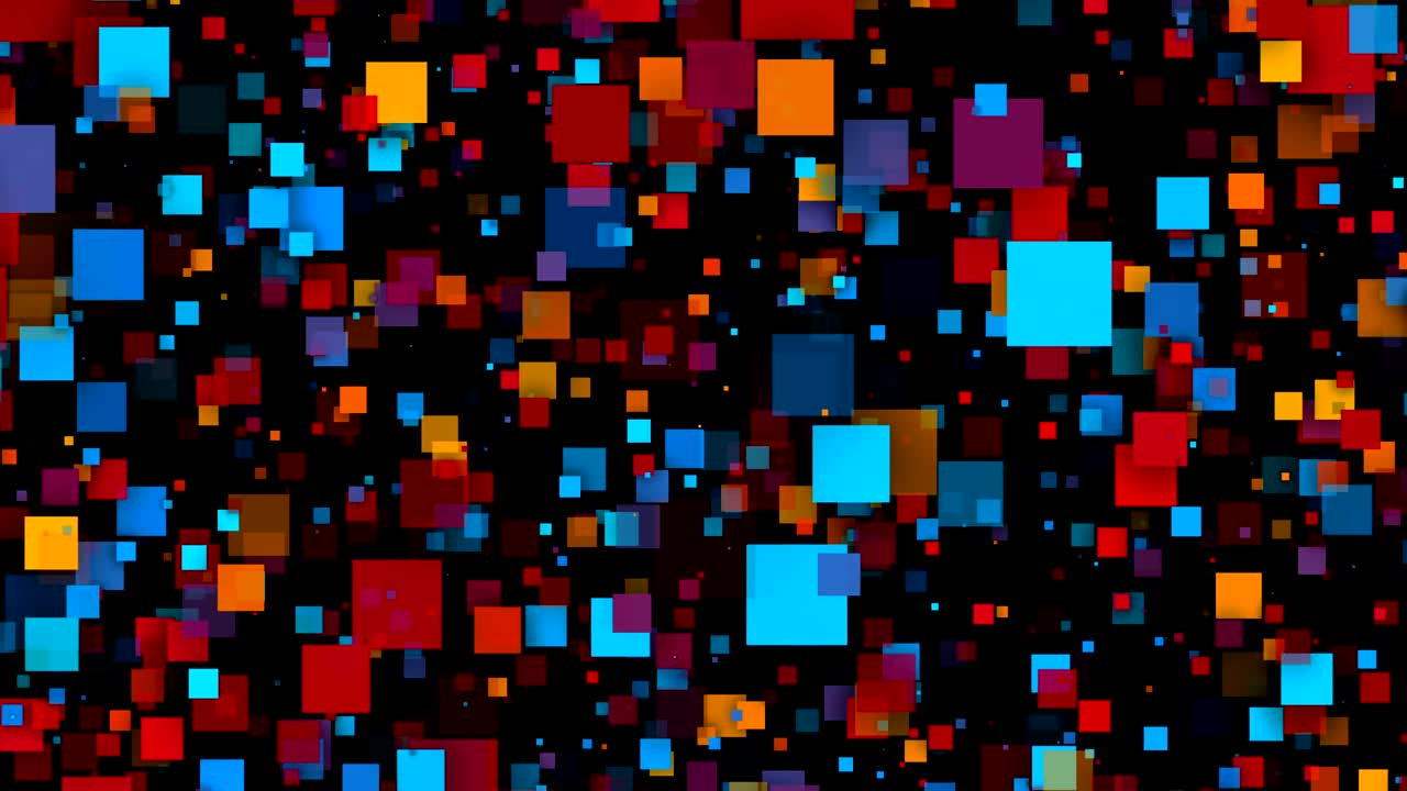 Abstract colorful Squares. Seamless loop animation background