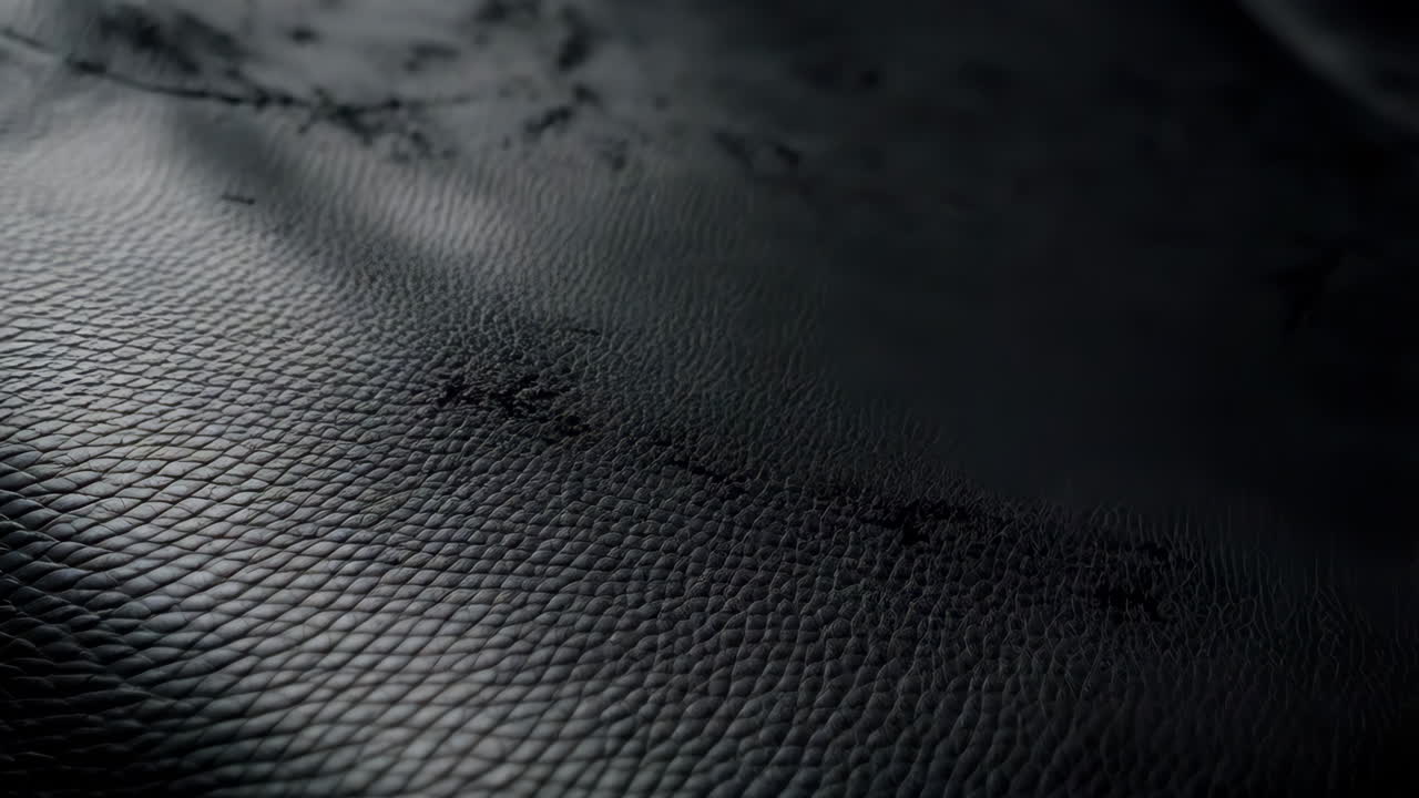 Close-up view of black leather texture