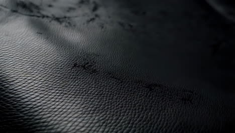 close-up view of black leather texture