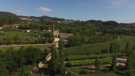 The-Beautiful-Ancient-Monastery-of-Pombeiro-in-Felgueiras,-Portugal