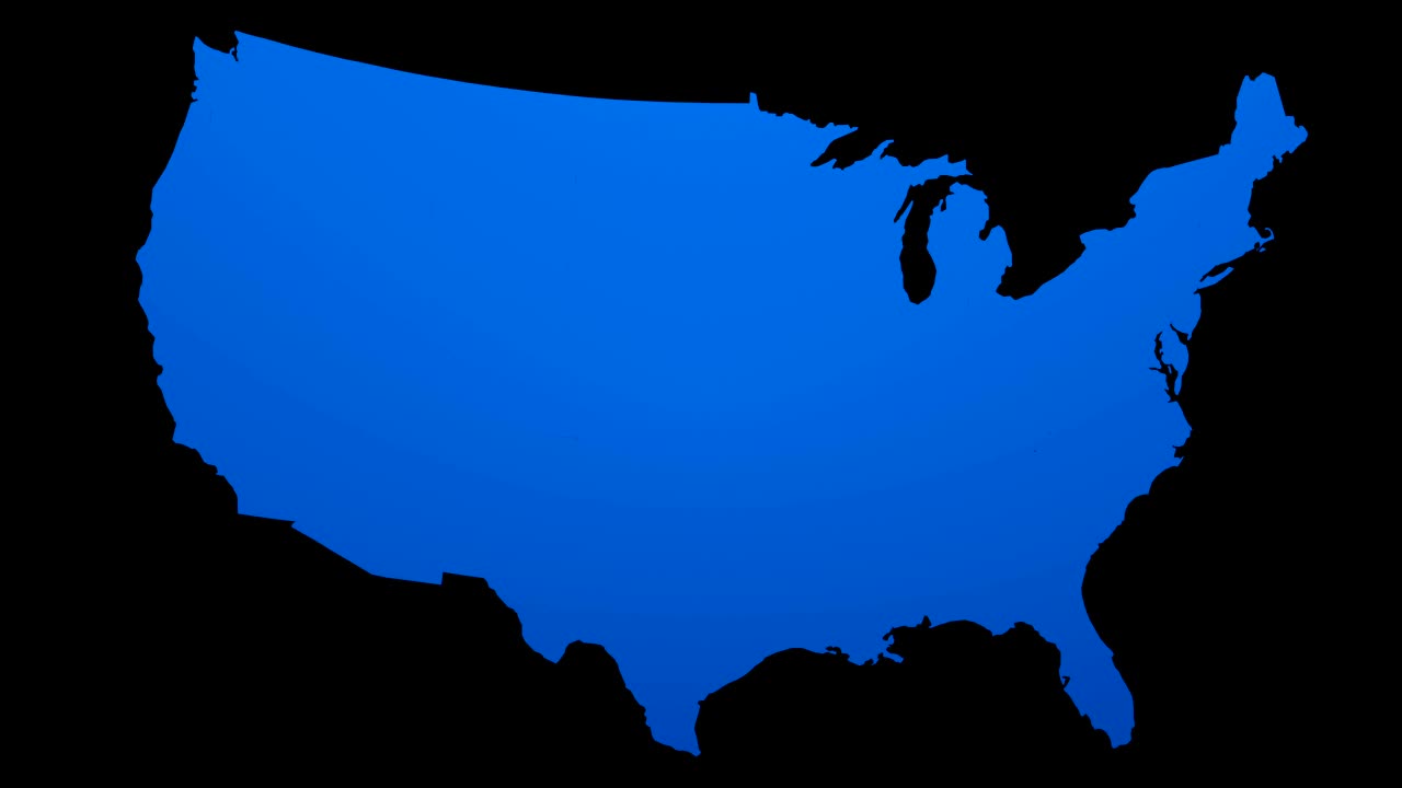 미국 선거 지도 - 파란색/은색 주 루프
