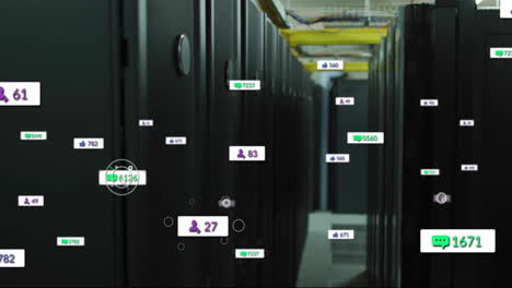 Animation-of-digital-data-processing-over-computer-servers