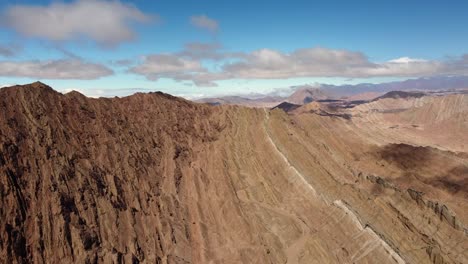 slanted bedding planes display red rock strata in canon del indio, arg