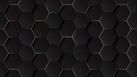 4k abstracto de lujo de fondo de gradiente gris negro con cuadrícula dorada hexagonal futurista.