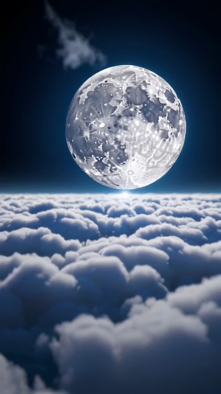 Floral Moon Above the Clouds