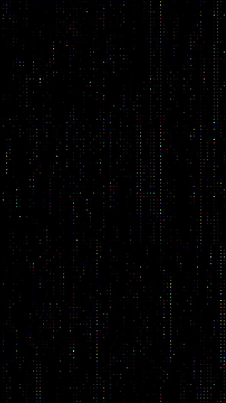 Abstract Digital Data Stream with Vertical Colorful Light Particles