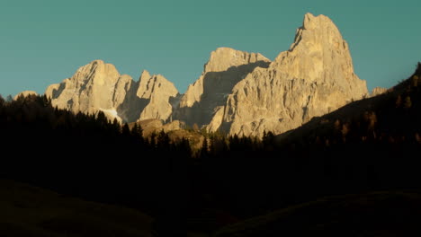 majestic dolomites peaks at sunset
