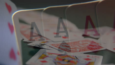 game cards thrown on card table