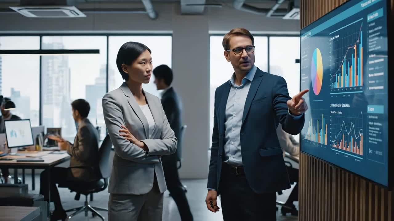Business Meeting with Data Presentation