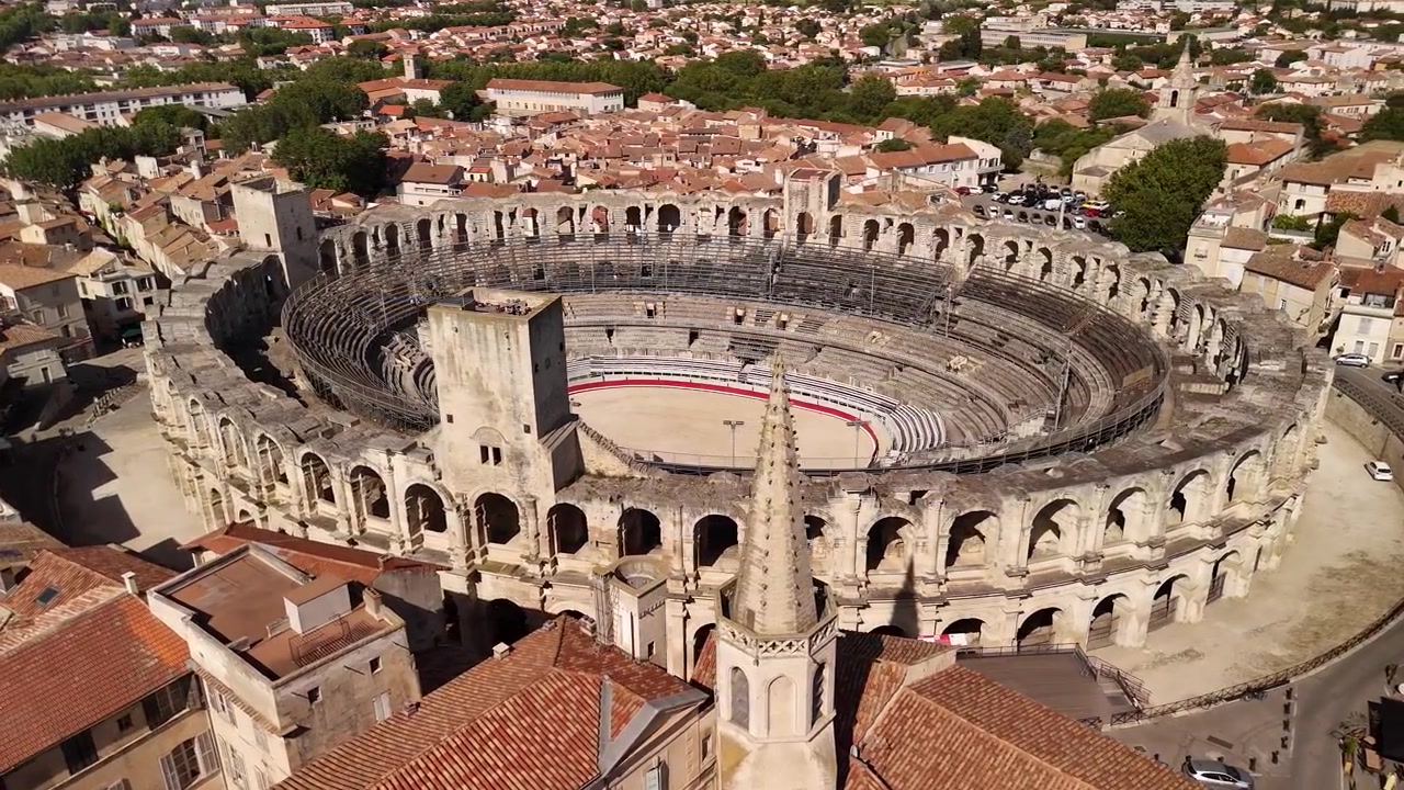 Amphithéâtre d'Arles, structure romaine du patrimoine mondial de l'UNESCO dans le sud de la France, Europe