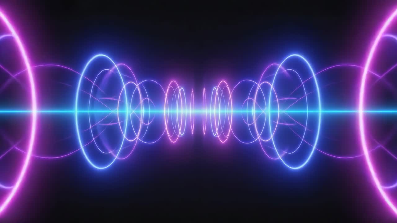 Abstract Neon Glowing Circles