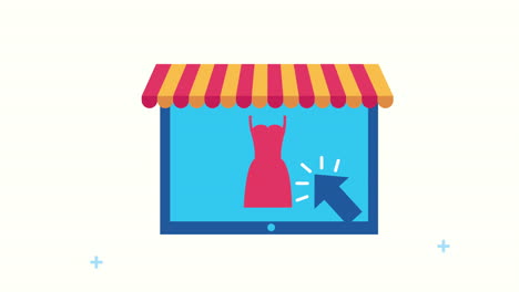 tablet with parasol and ecommerce technology