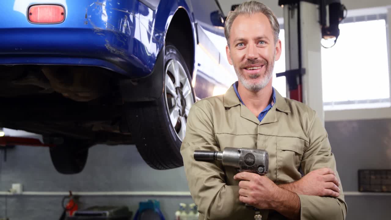 pie mecánico con llave neumática