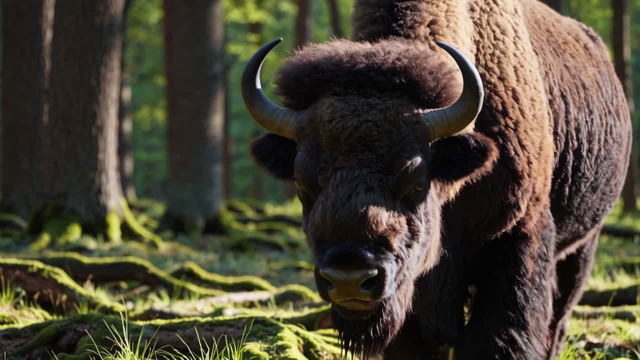 European Bison in a Forest