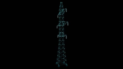 holograma de la torre eléctrica de alta tensión. concepto de energía y tecnología