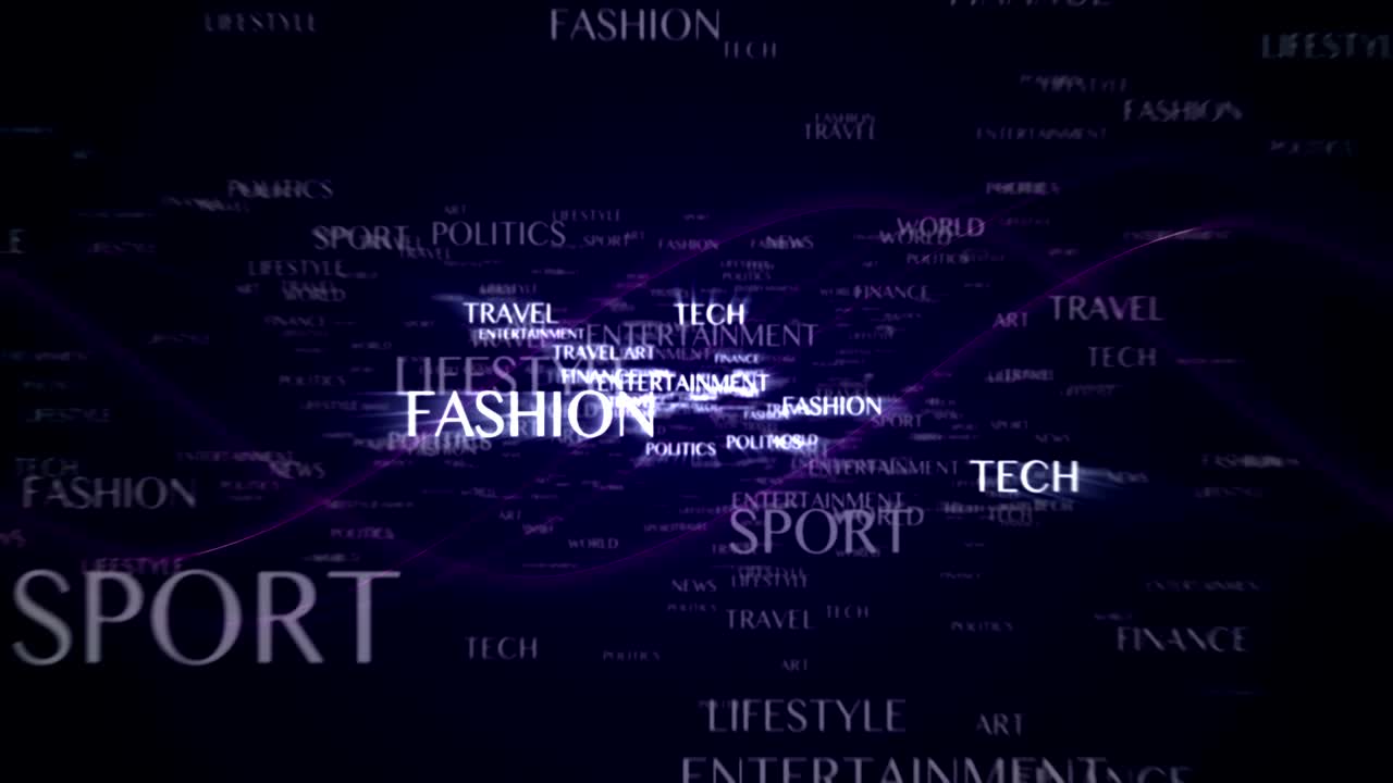 noticias de última hora texto animación y palabras clave, renderización, fondo, bucle