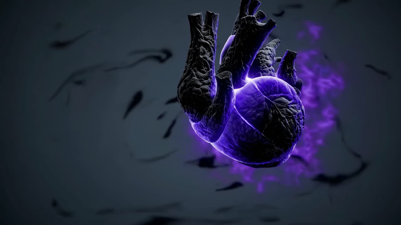 Glowing Dark Heart Anatomy