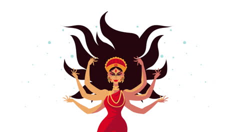 happy navratri animation with goddess