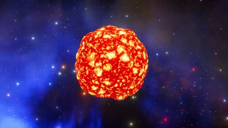un planeta explotando en el espacio