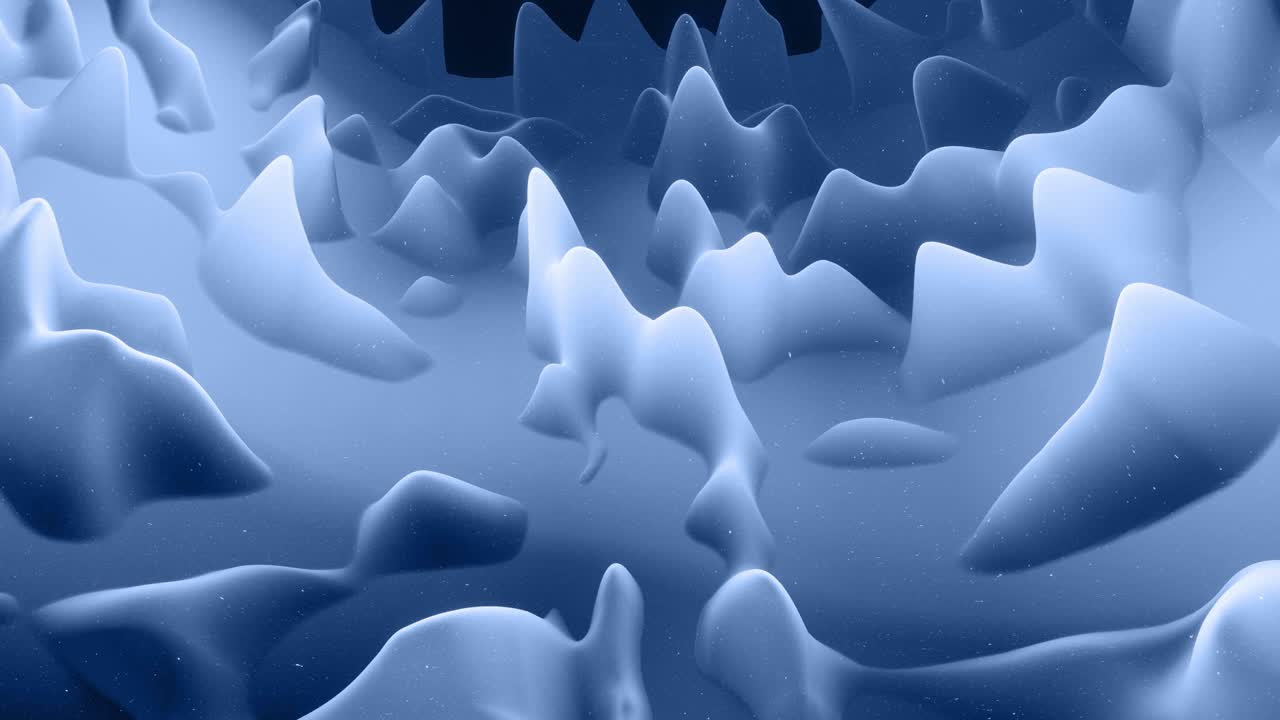 아름답고 추상적인 3d 표면, 반이는 반거리, 추상 3d 파동이 루프로 표면에 달립니다. 검은 회색 그라디언트, 가운 내부 반이는 부드러운 매트 재료, 부드럽게 4k 애니메이션.