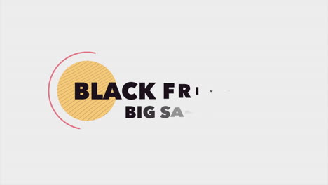 texto de introducción de animación viernes negro sobre fondo blanco de moda y minimalismo con forma geométrica 1