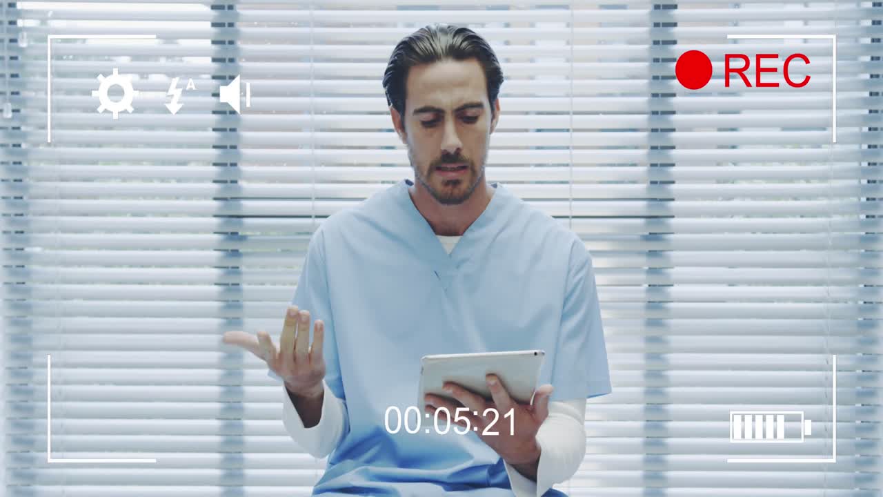 filmar a un médico con una cámara digital 4k